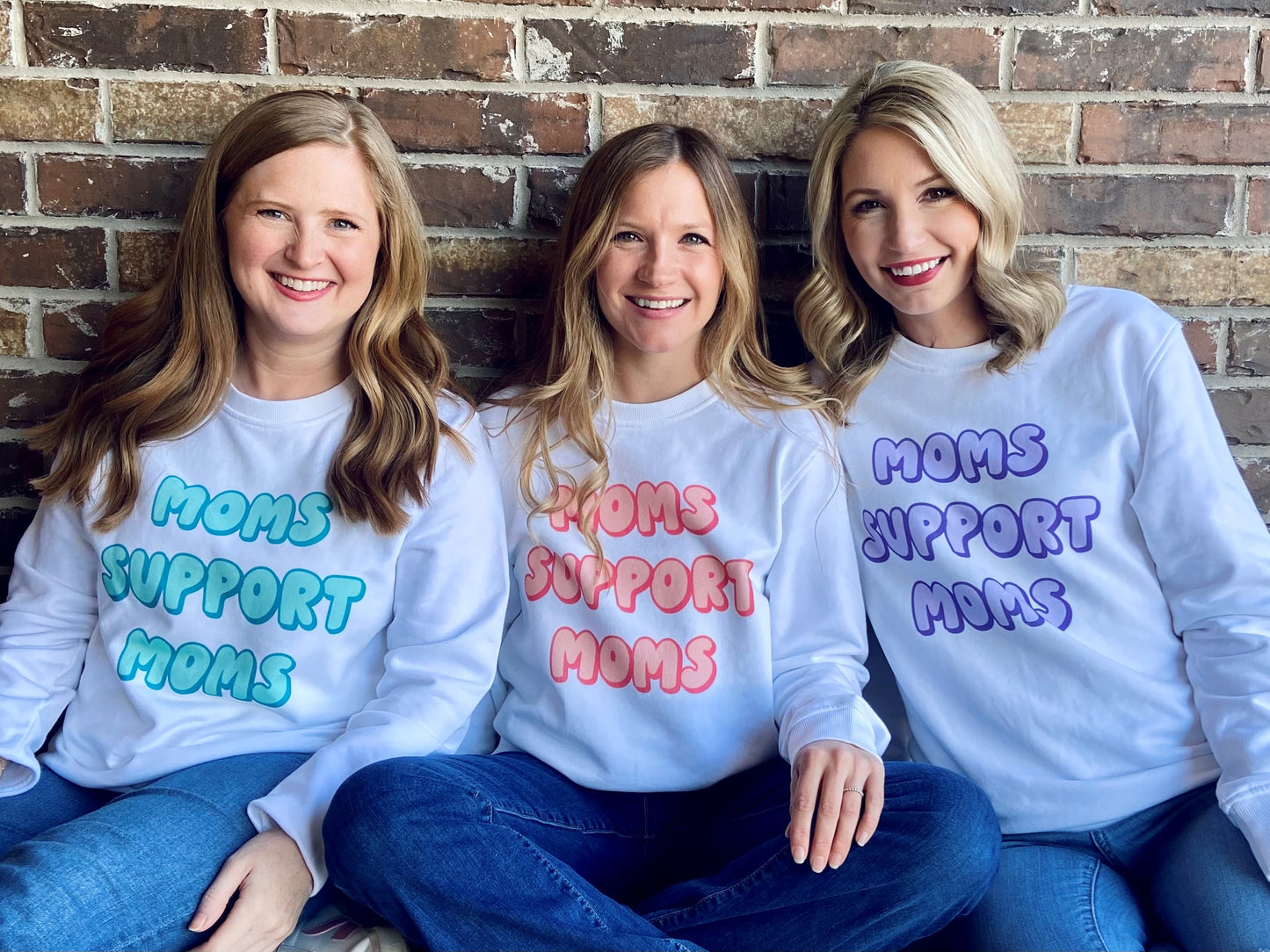 Moms Support Moms Sweatshirt-Coral