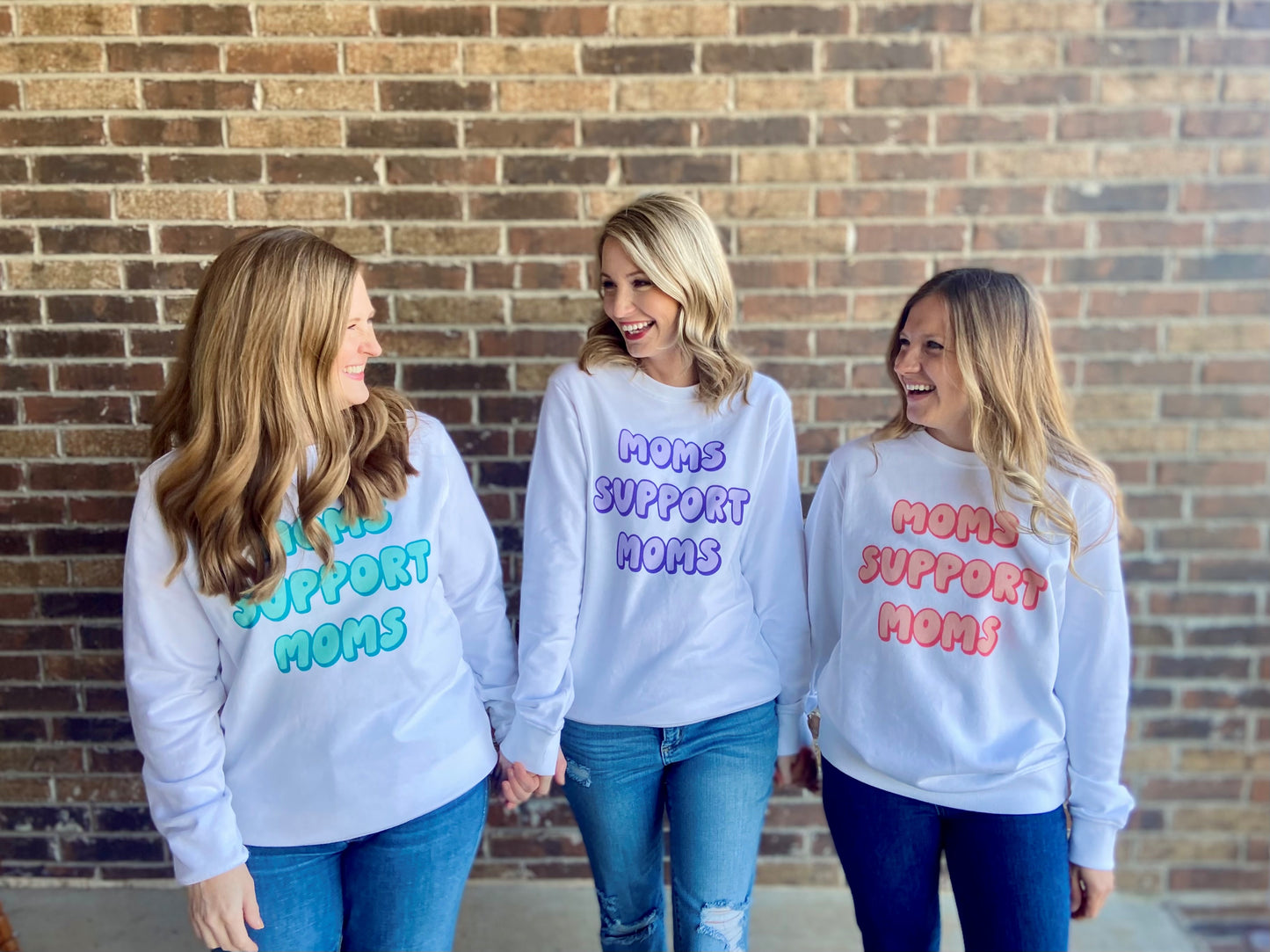 Moms Support Moms Sweatshirt-Coral