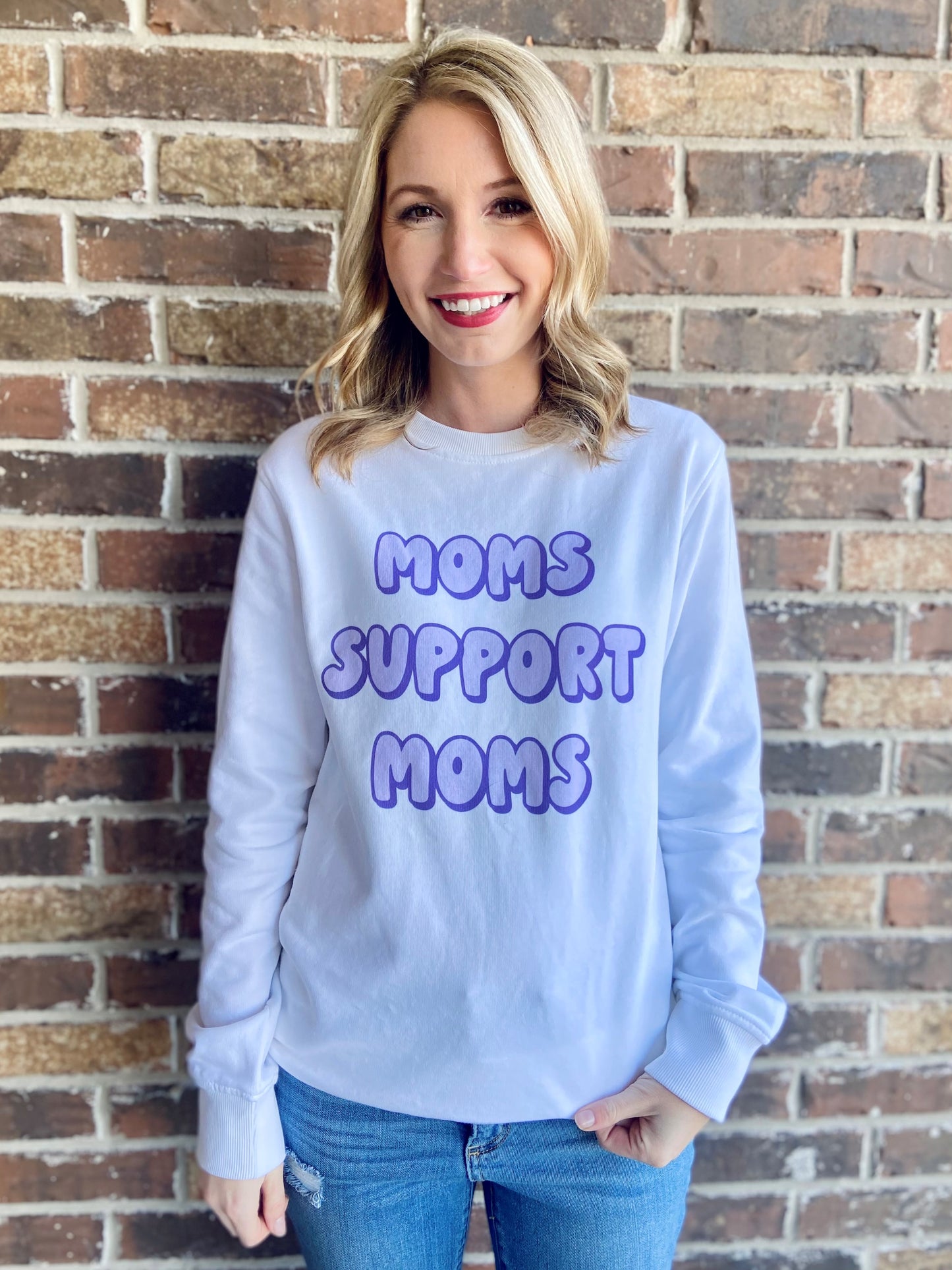 Moms Support Moms Sweatshirt-Purple