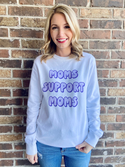 Moms Support Moms Sweatshirt-Purple