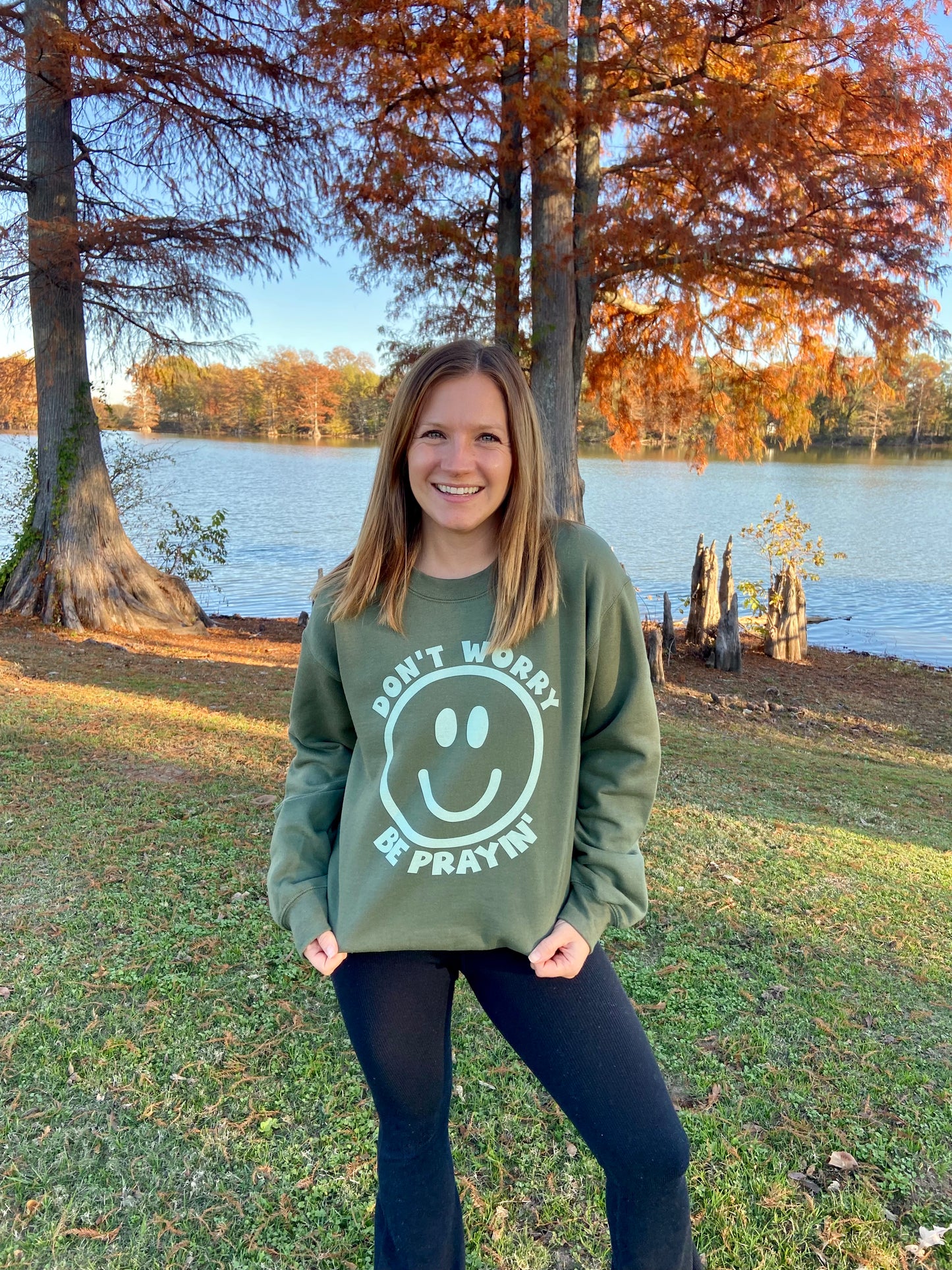 Be Prayin Sweatshirt-Military Green