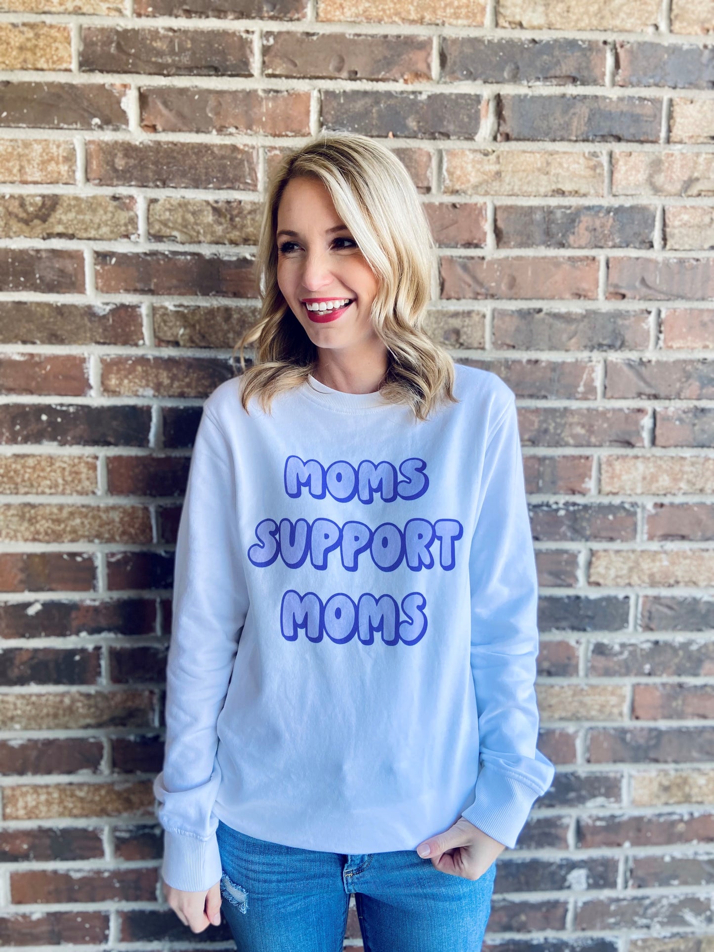 Moms Support Moms Sweatshirt-Purple